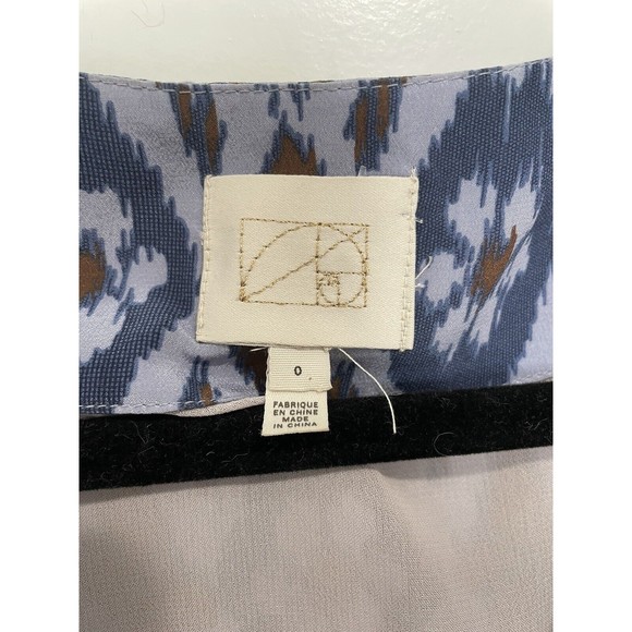 Anthropologie 100% Silk "Spliced Ikat Shift" Dress $168 Size 0 No Belt - Picture 3 of 6
